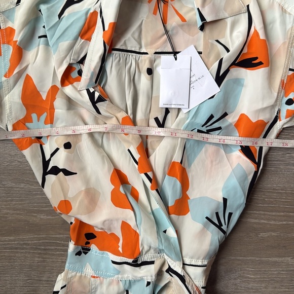 NEW Diane Von Furstenberg Ebuca Floral Silk Romper 4 - Picture 11 of 16